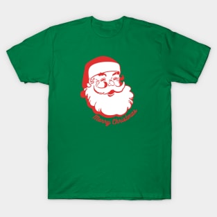 Merry Christmas Santa Face Vintage Image T-Shirt